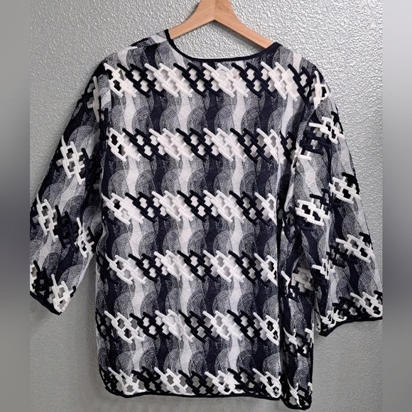 Alfred Dunner Lattice & Embroidered Open Jacket   Size 2X - Picture 4 of 10